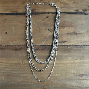 Elegant Silver Layered Necklace